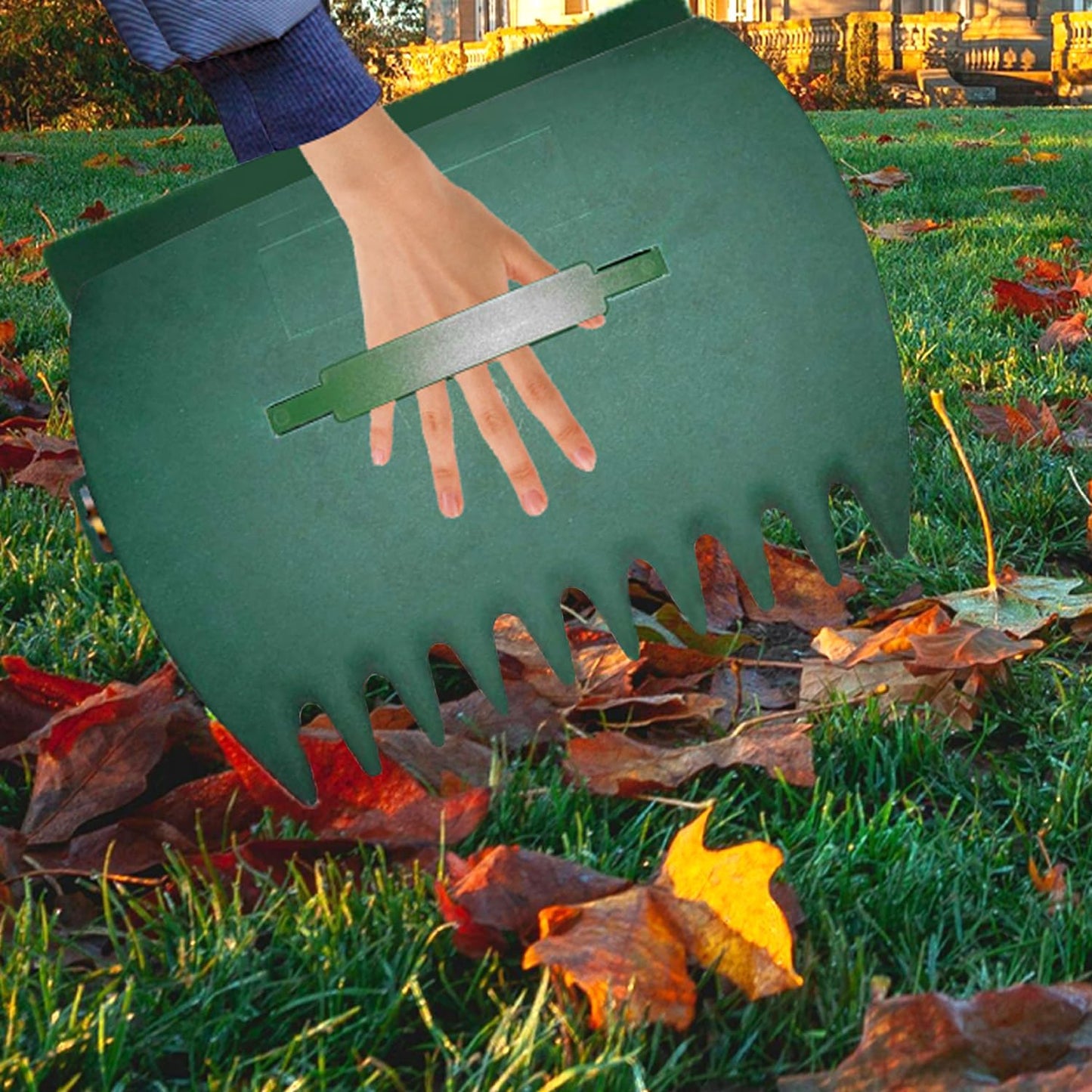 Ragyzity Leaf Scoop Leaves Grabber, 2pcs Handheld Hazelnut Leaf Scoop, Garden and Yard Leaf Scoops Hand Rakes, Plastic Garden Hand Rake Large Leaf Grabber Picking Up Yard Leaves, Grass Clippings