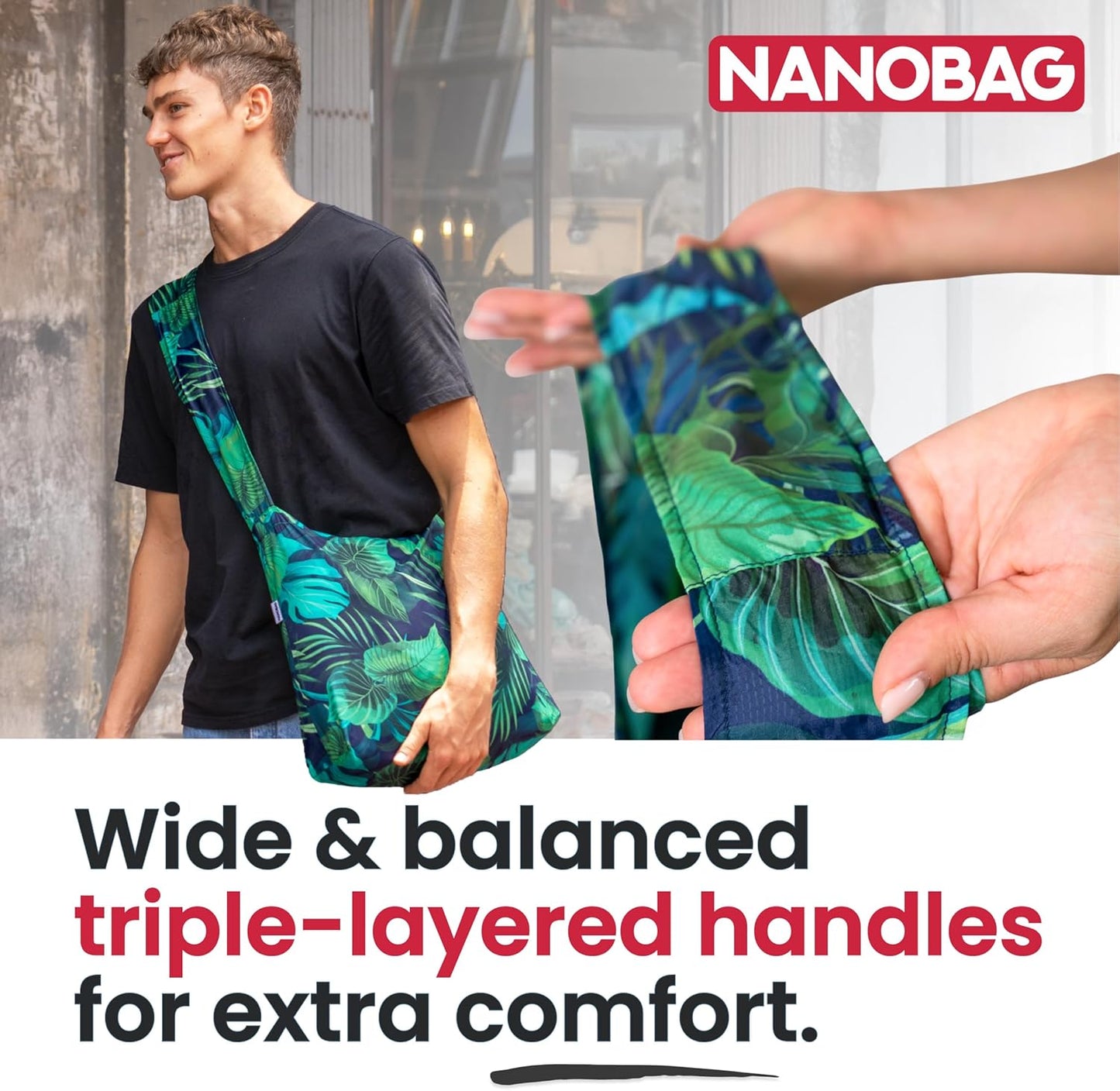 Nanobag Sling - Ultralight Crossbody Bag for Travel, Shopping & Everyday Use | Packable Design