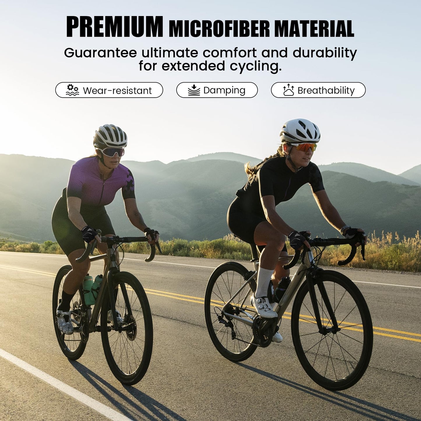 ATERCEL Cycling Gloves with Padded SBR for Road & Mountain Biking - Breathable, Elastic Back, Men & Women's Bicycle Gloves