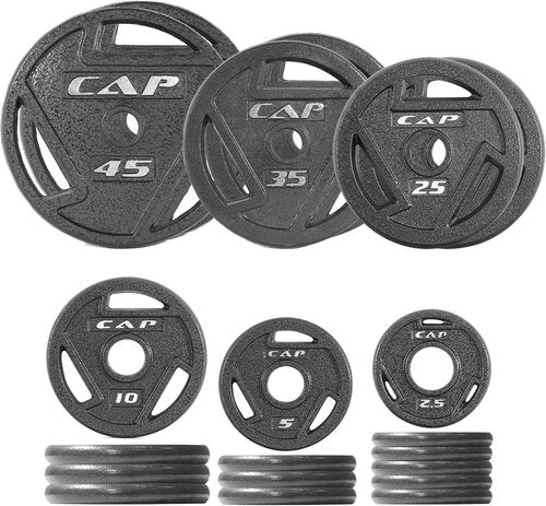 CAP Barbell Olympic Cast Iron Weight Plate Set - 75-285 lbs | Multiple Sizes Available