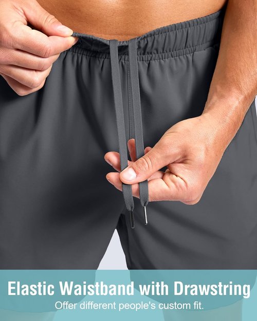 G Gradual Men's Athletic Running Shorts - Quick Dry Workout Gym Shorts with Zipper Pockets | 7"/5"/9" Options