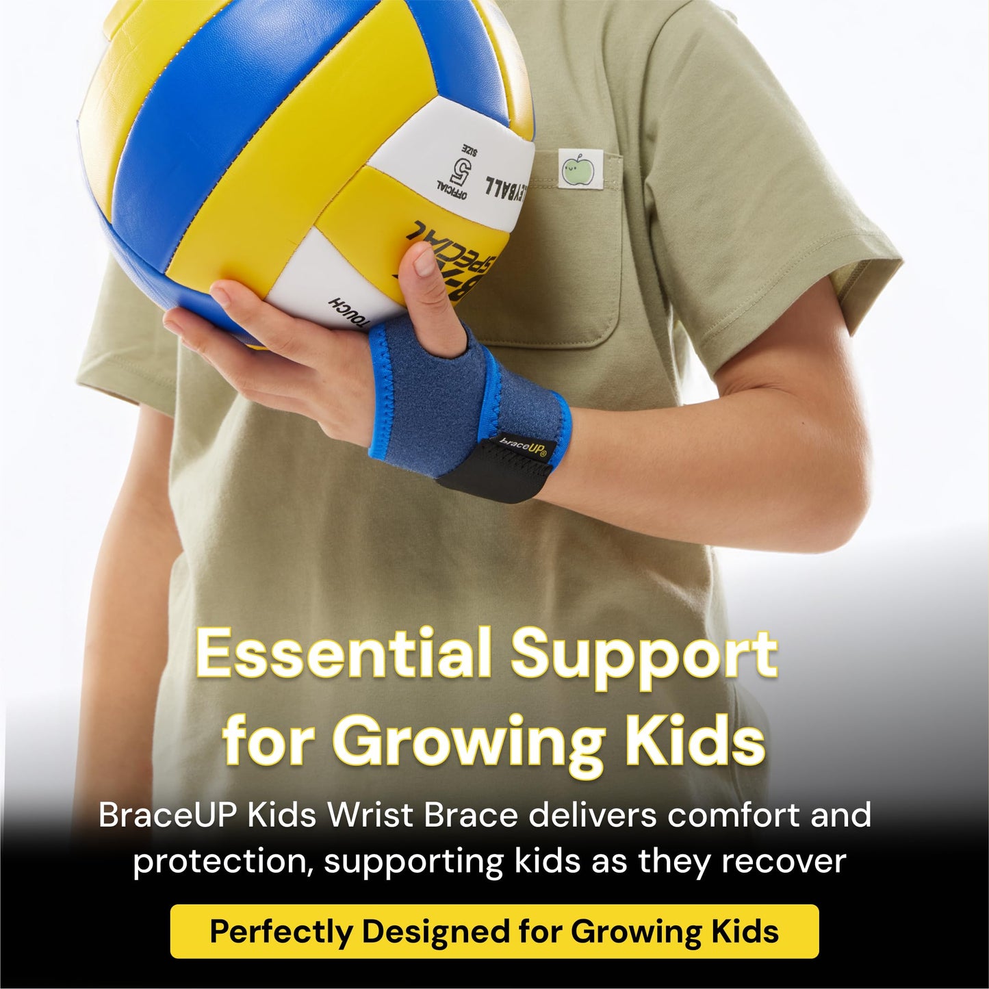 BraceUP Adjustable Kids Wrist Brace- Youth Wrist Support, Kids Wrist Splint, Child Wrist Brace for Sports and Daily Use, Boys and Girls (Height 3’3”-4’7”, 100-140 cm)