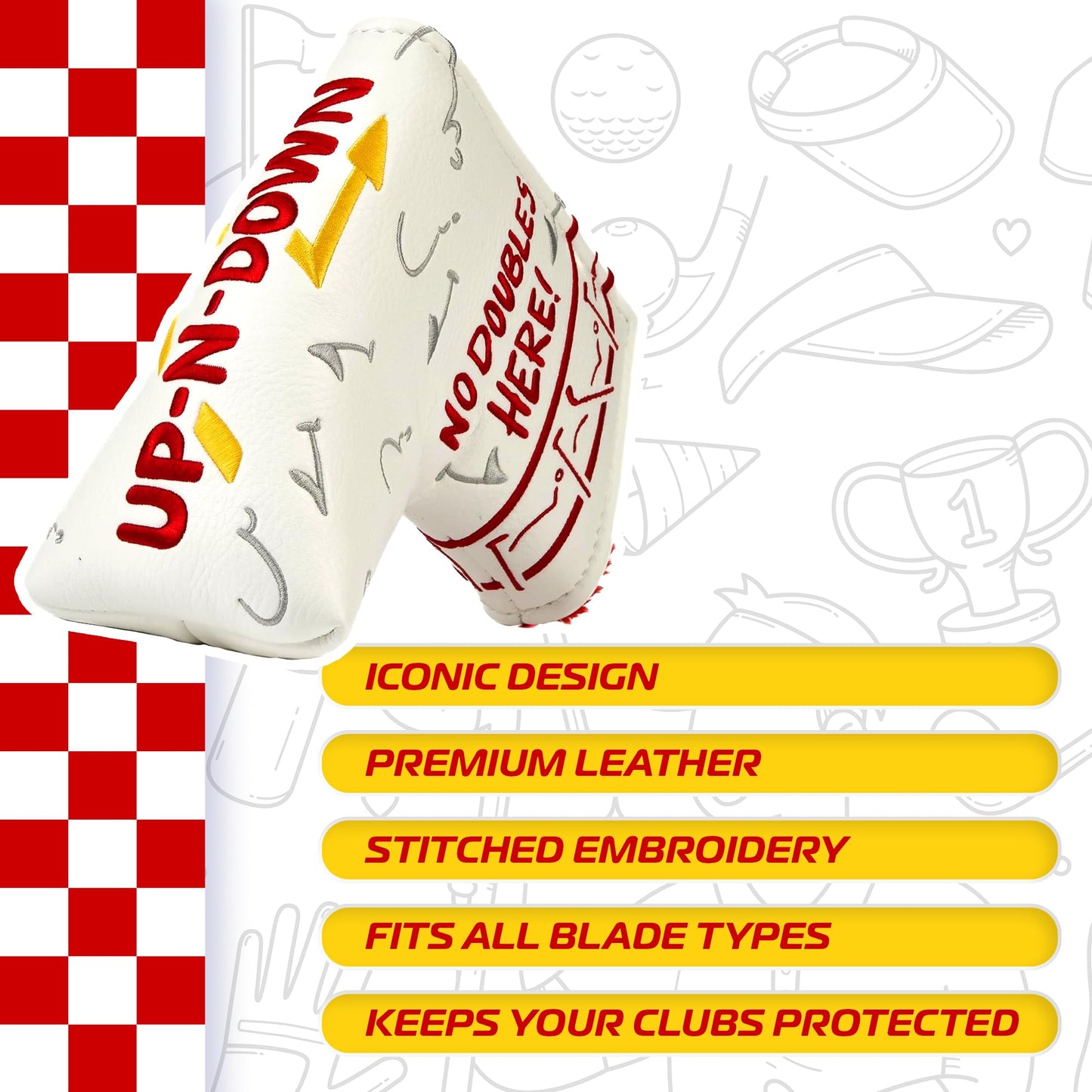 Buried Lies Golf Head Covers, Blade Putter Cover - Magnetic Closure, Advanced Embroidery, Full Protection - Golf Accessories, Cool Funny Headcover for Men and Women
