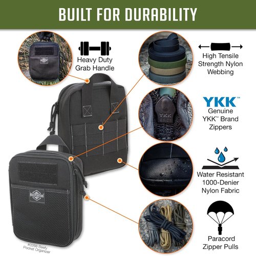 MAXPEDITION Beefy Pocket Organizer - Compact MOLLE-Compatible Tactical Pouch for Everyday Carry Gear Storage