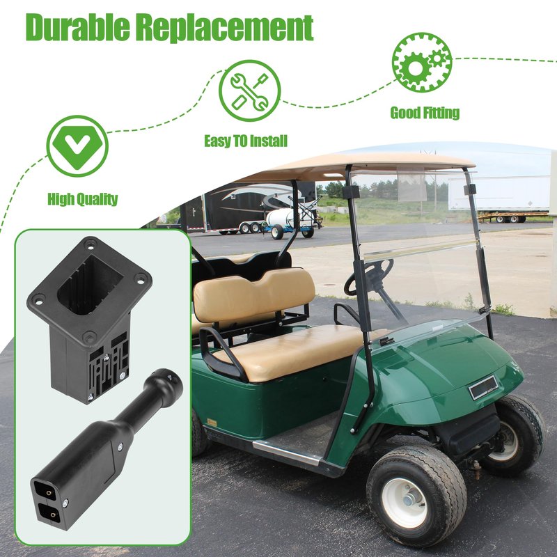 10L0L Golf Cart 36V PowerWise Charger Receptacle and Handle Plug, Charger Socket for EZGO TXT Medalist Golf Carts 1996 & Up 73345-G01 73063-G01