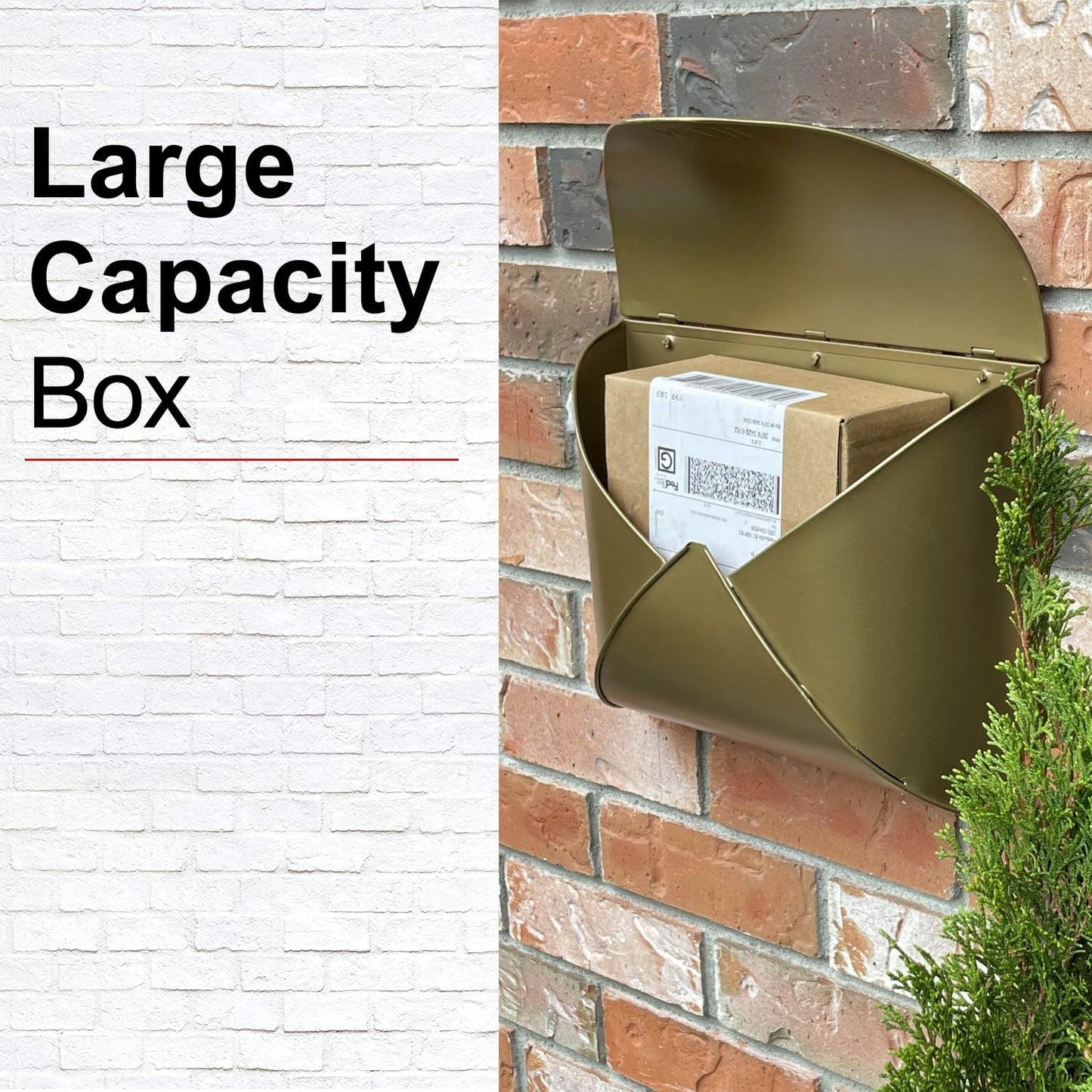 NACH Wall Mount Mailboxes for Outside, 12.5 x 5 x 10 inch Antique Brass Wall Mailboxes for Outside, Waterproof Mailboxes for Outside - Envelope Mailbox