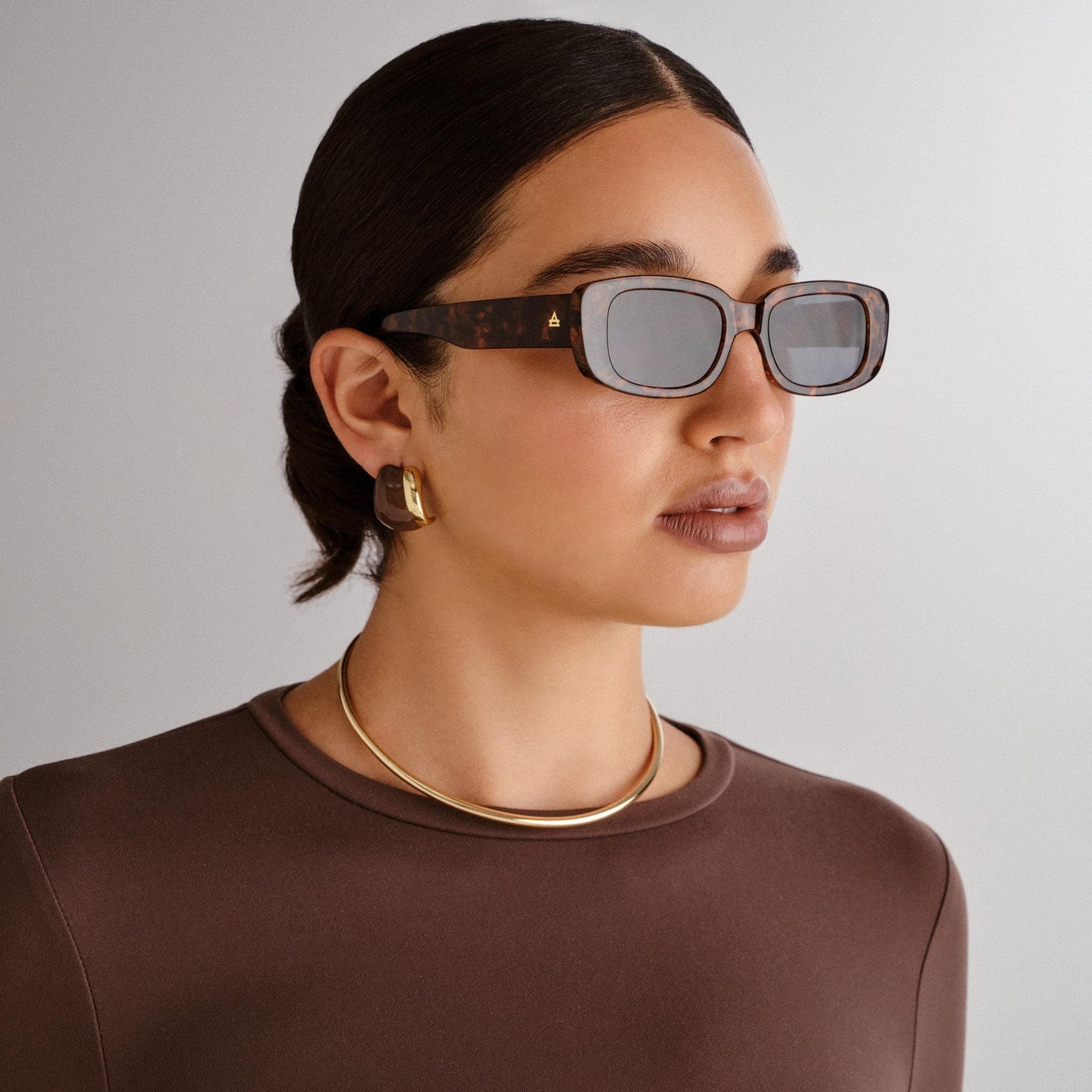 AIRE Ceres Sunglasses - Dark Tort, Rectangle, Unisex, Sleek and Slimline Style