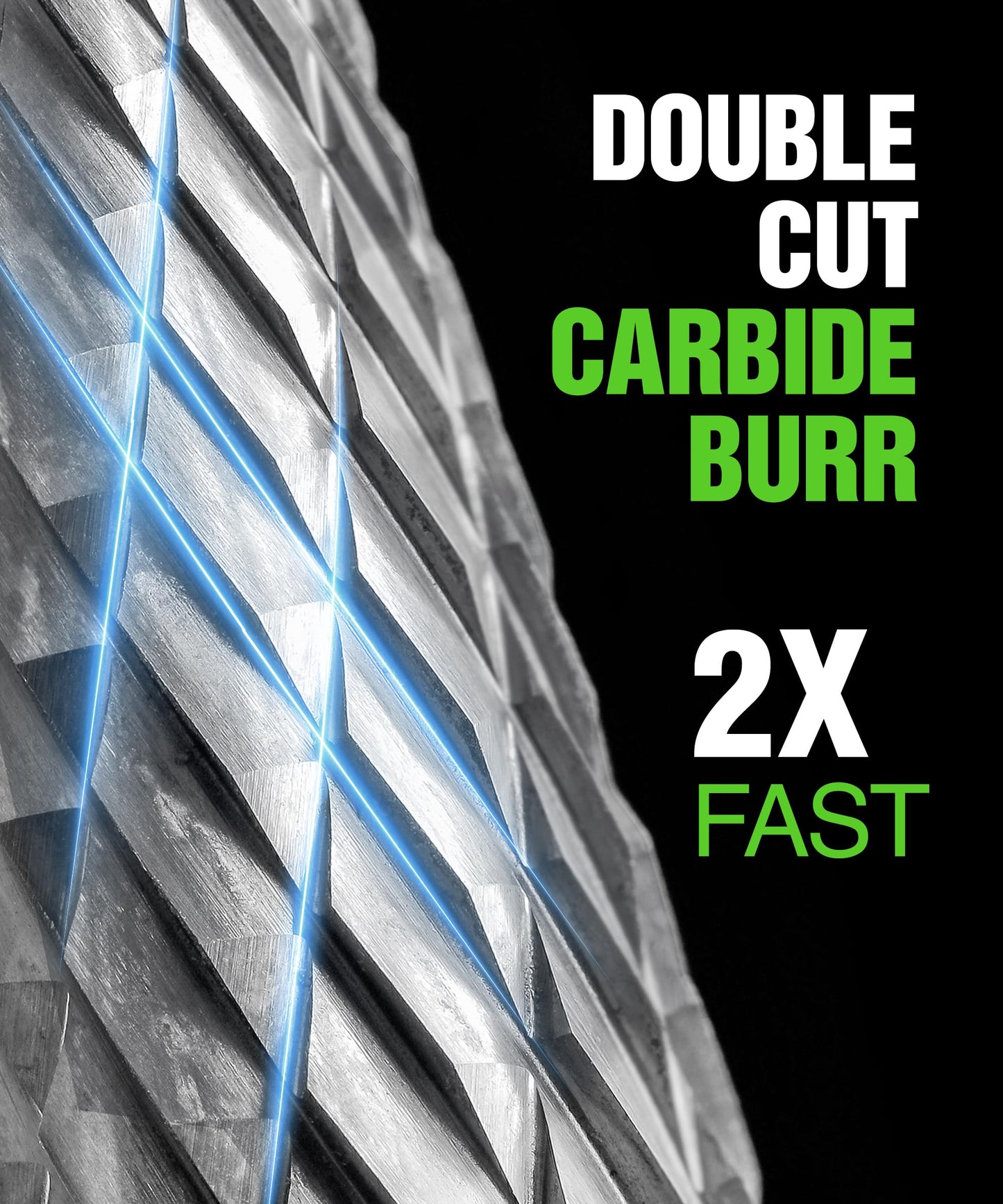 1/8" Carbide Burr Set – 10 Pcs Double Cut Die Grinder Bits for Milling, Carving, Engraving, Drilling Wood & Metals – YG-8x Carbide Drill Bit Set for Rotary Tools & Die Grinders