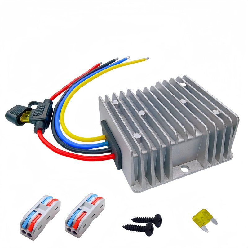 DC to DC Converter 48V to 12V 20A 240W - Golf Cart Voltage Regulator Step Down Converter Waterproof for Golf Carts Trucks LED Lights (Heavy Duty with Fuse)