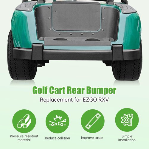 10L0L Golf Cart Rear Bumper for EZGO RXV 2008-2015 Golf Carts, Replaces Parts 610855