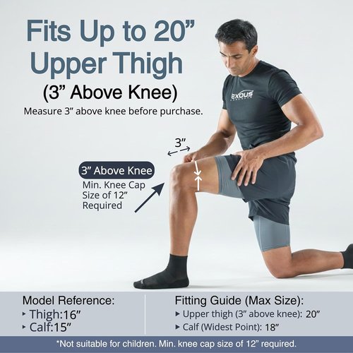Exous Bodygear Knee Brace - Meniscus Tear Support for Arthritis & ACL Pain | Patented Adjustable Wraparound Strap, Medium Size