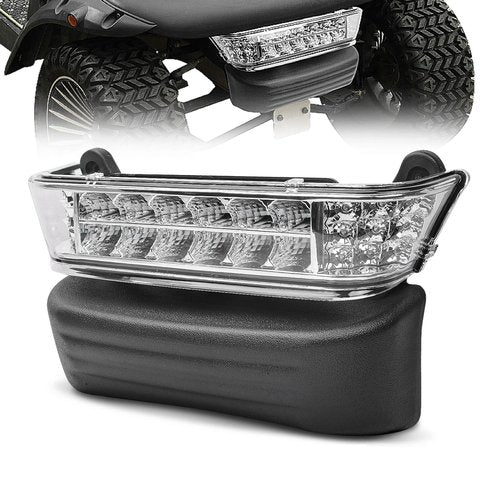 Nuojinsi Golf Cart LED Head Light with Bumper Replacement for Club Car Precedent 2004-UP Electric Golf Carts Front Replace Head Light 12V