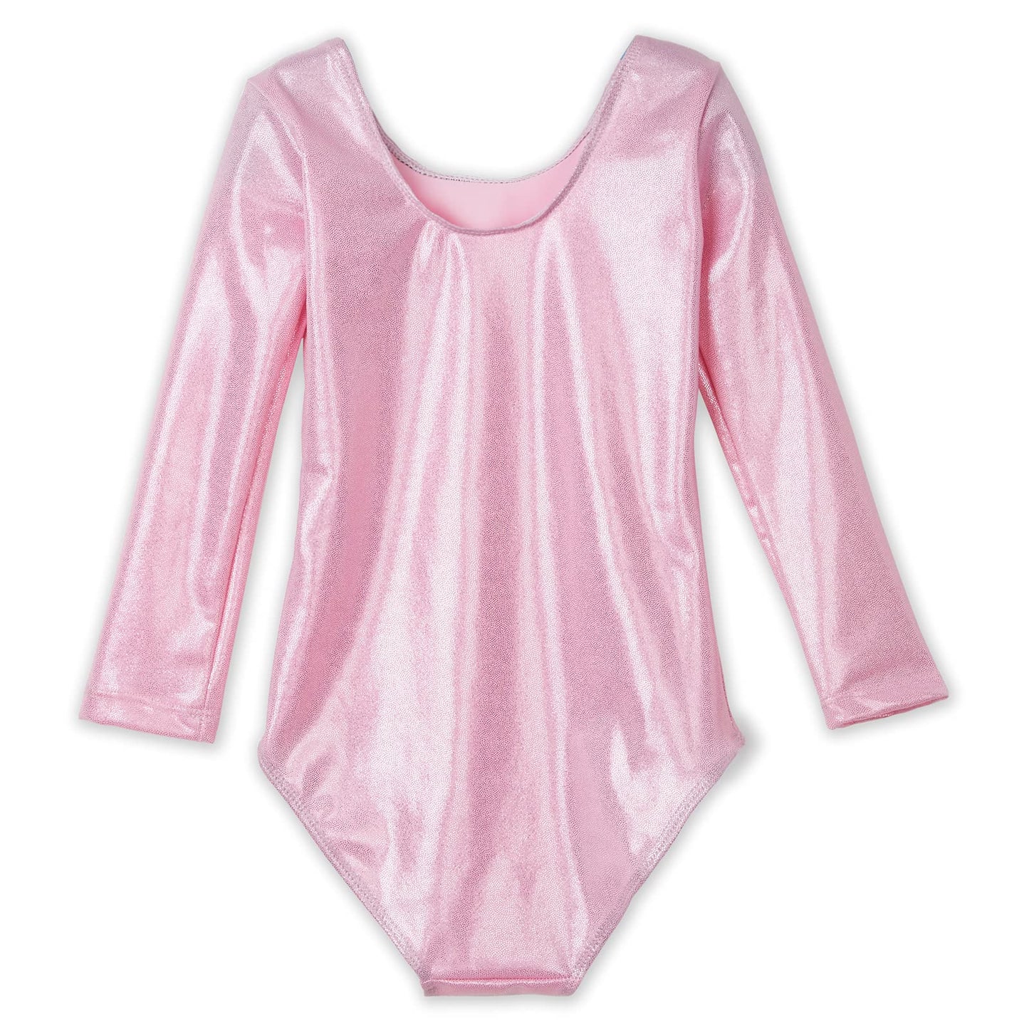 Domusgo Long Sleeve Leotard for Girls Gymnastics Size 4t 5t Shiny Pink One Piece Tumbling Outfits