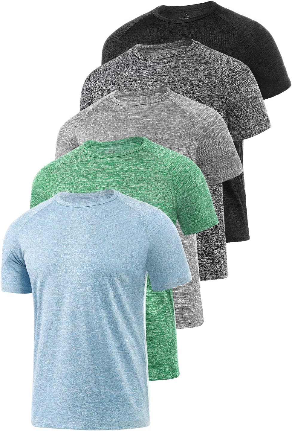 Xelky Men's Dry Fit T-Shirts - Moisture-Wicking Athletic Tees for Gym Workouts | 4-5 Pack