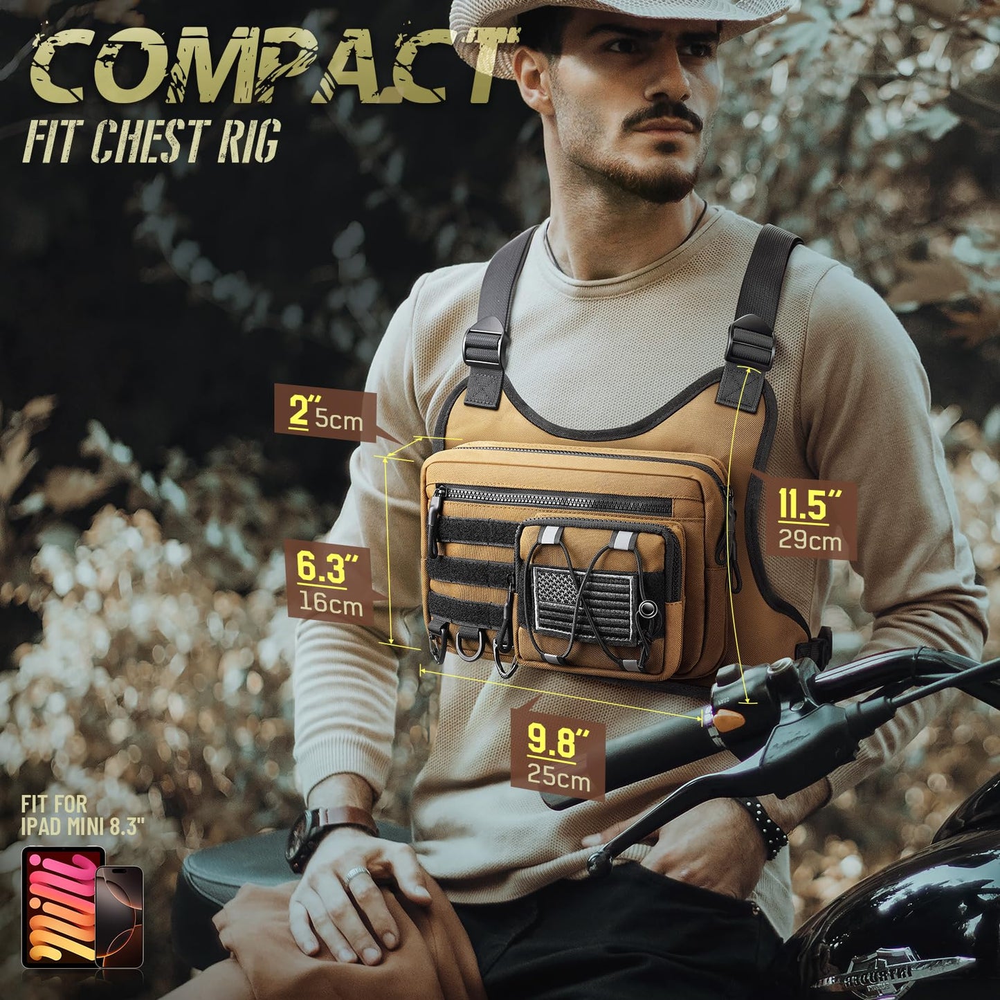 RXW Chest Bag for Men Women, Tactical Chest Rig Holster, EDC Chest Pack