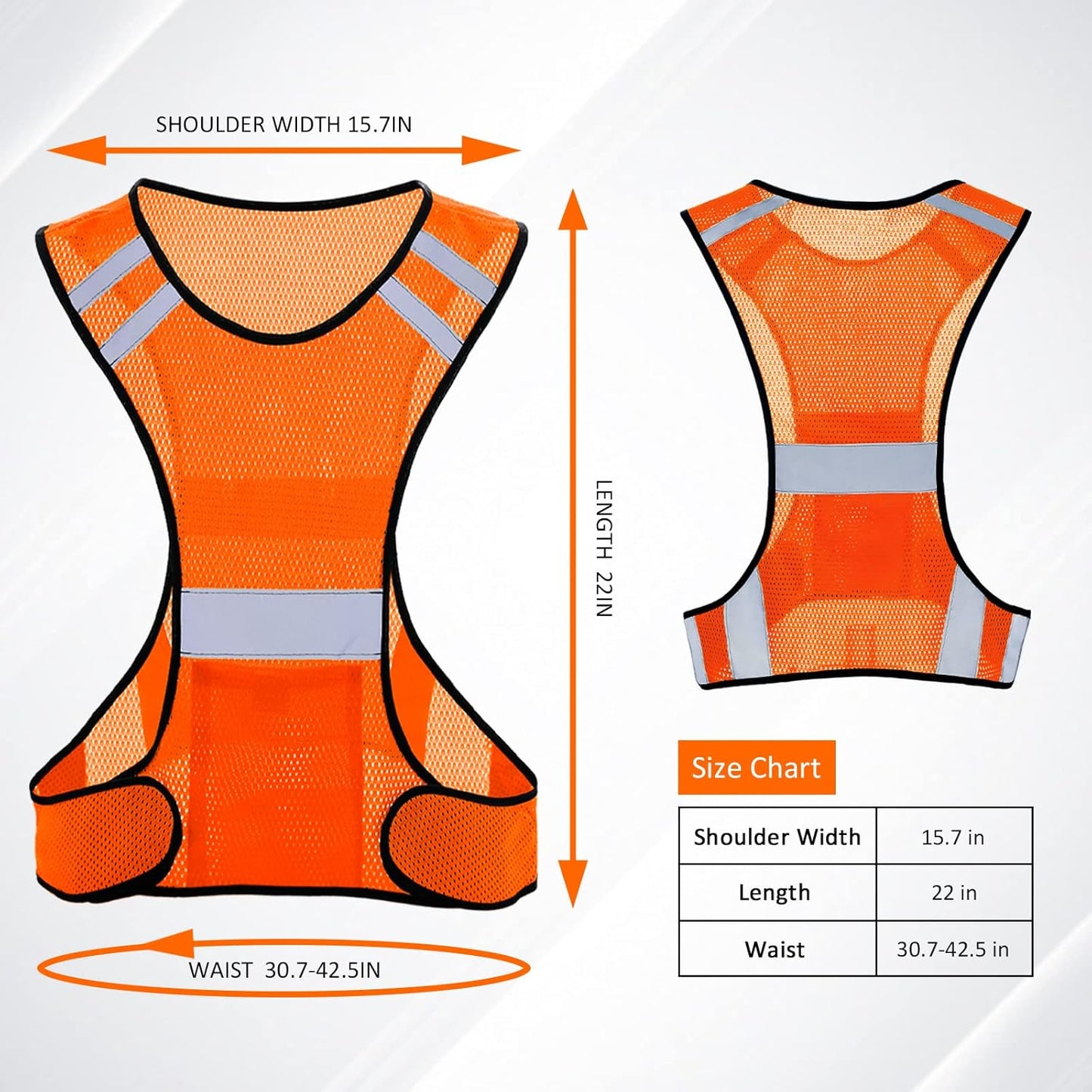TCCFCCT Reflective Running Vest - High Visibility Gear with Large Pocket for Safety & Comfort