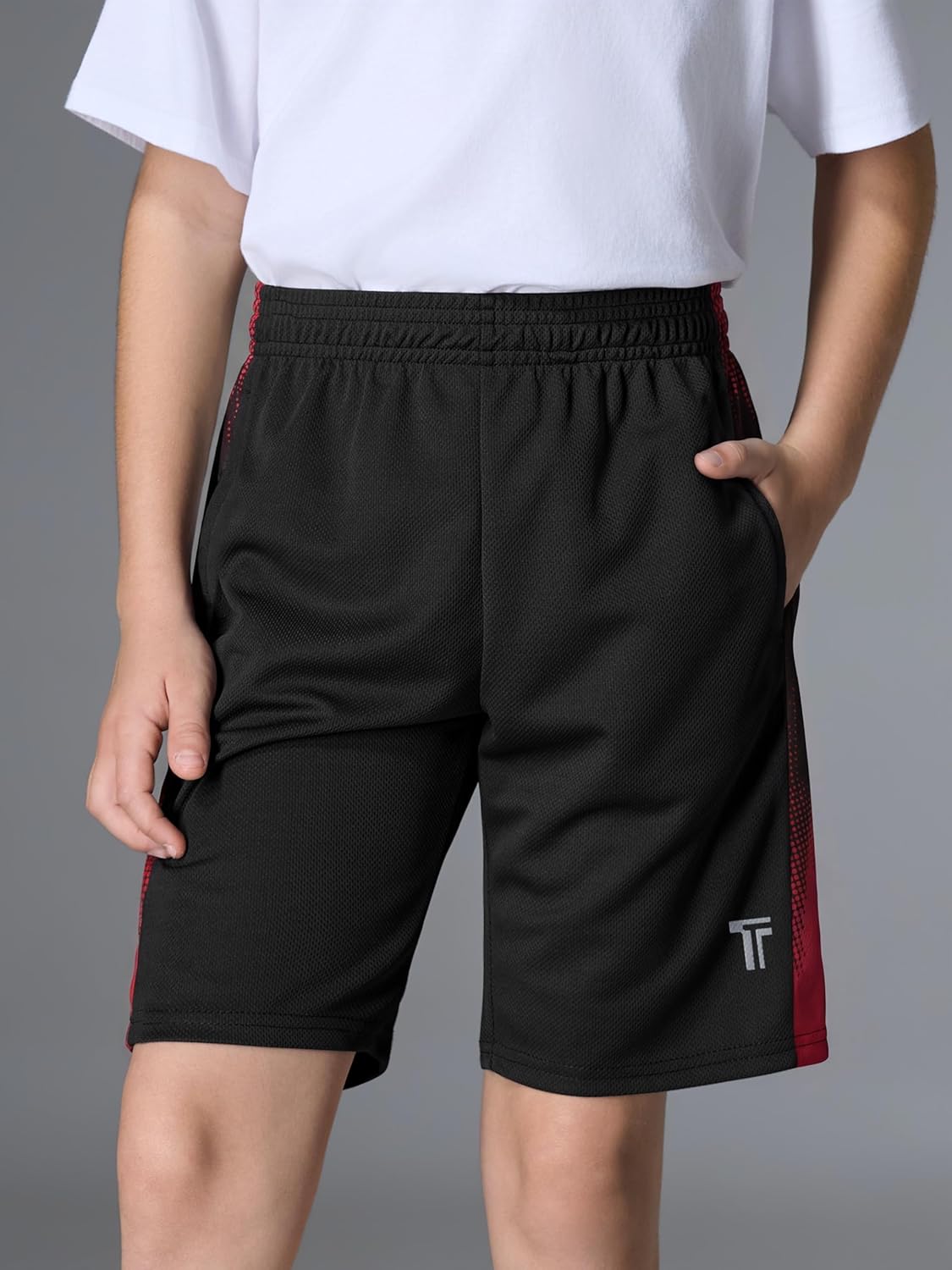 Skiennix Boys Athletic Shorts - Quick Dry Mesh Basketball Shorts with Pockets | 5 Pack for Teens
