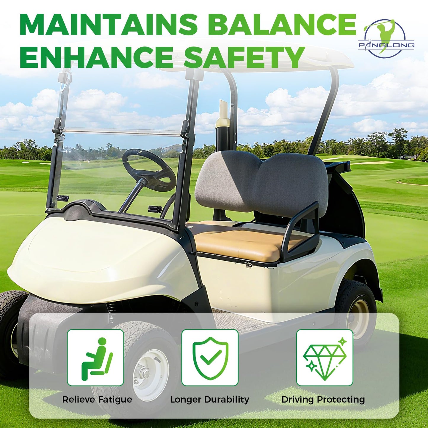 Panglong Golf Cart Arm Rest Hip Restraint, EZGO Seat Handle Kit Suitable for 2008-Up EZGO RXV Golf Cart Driver and Passenger Side, OEM# 607653 607532