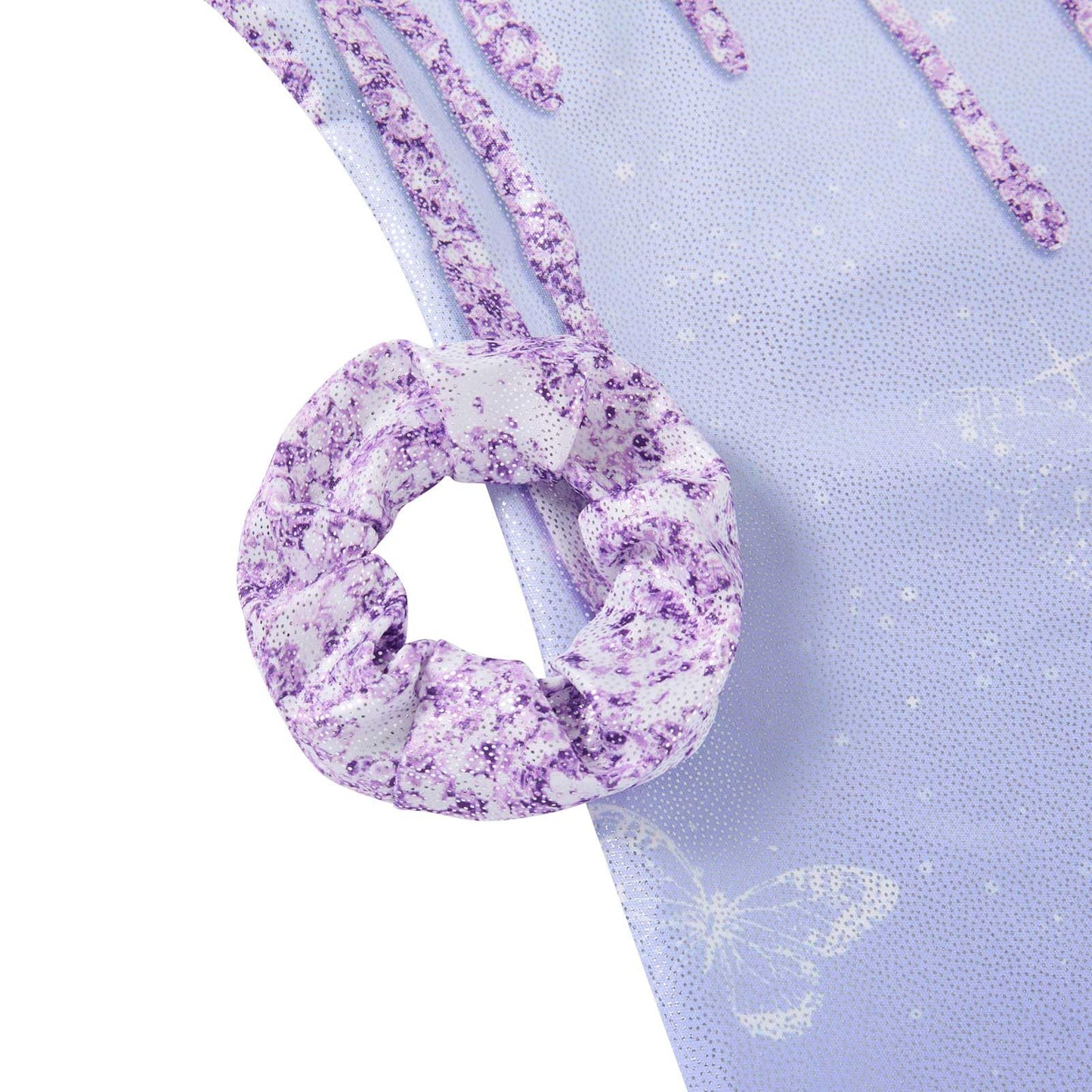Vogseek Sparkly Gymnastics Leotards for Girls 5 6 Years Cute Light Purple Shiny Ballet Dance Unitards Biketards with Cover Short Kids Tumbling Activewear, Purple Fluid