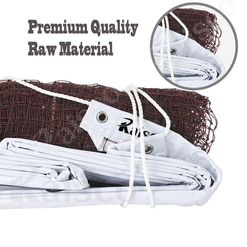 RAISCO 716F Nylon Special Four Side Tape Badminton Net (Brown)