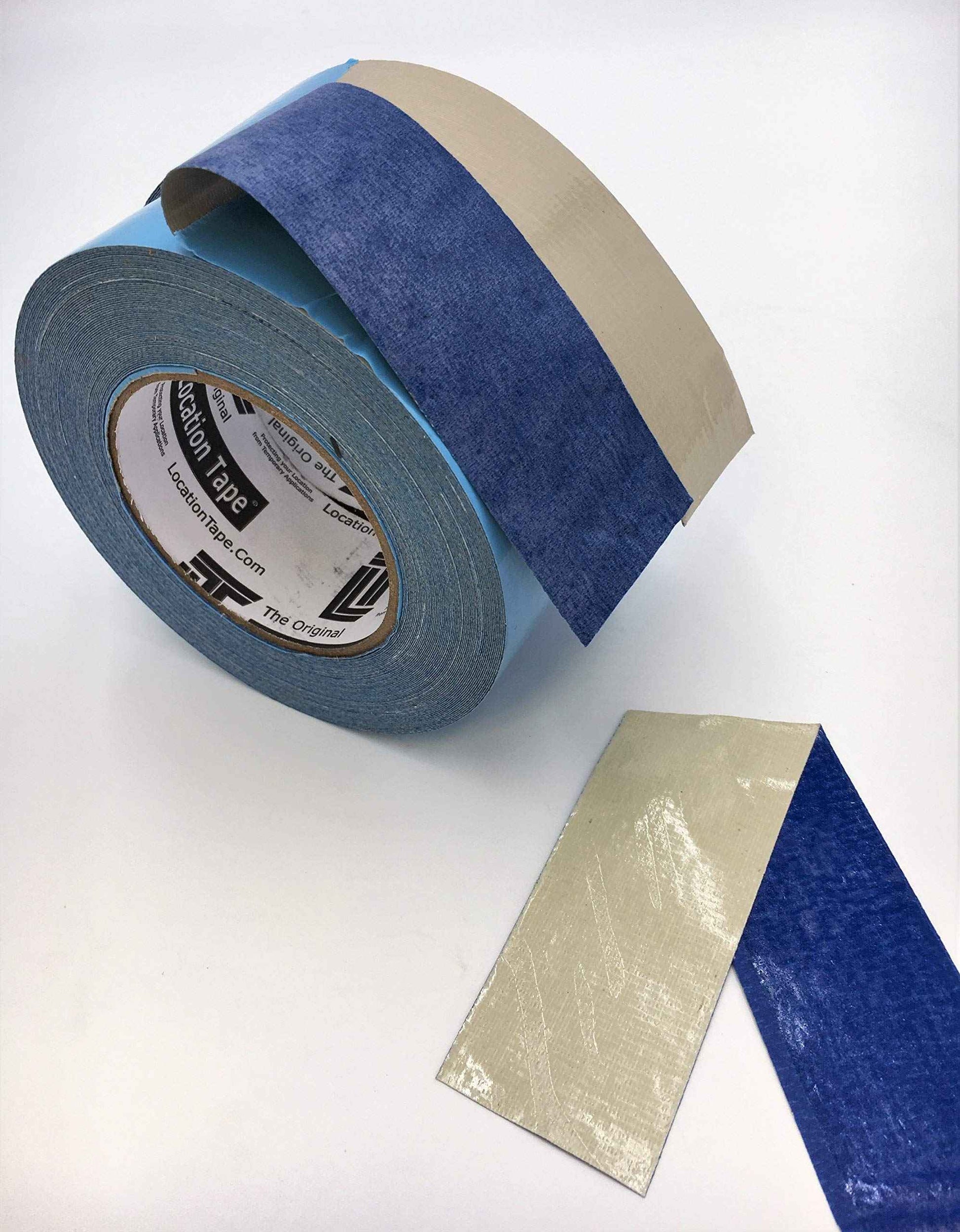 Great White Double Face Carpet LocationTape, Carpet, Painters Clean drape, flooring, Sheeting Tape, Hi-Tack, Low tack, Entertainment Floor, Blue painters tape,2" x 25yd, Made in USA