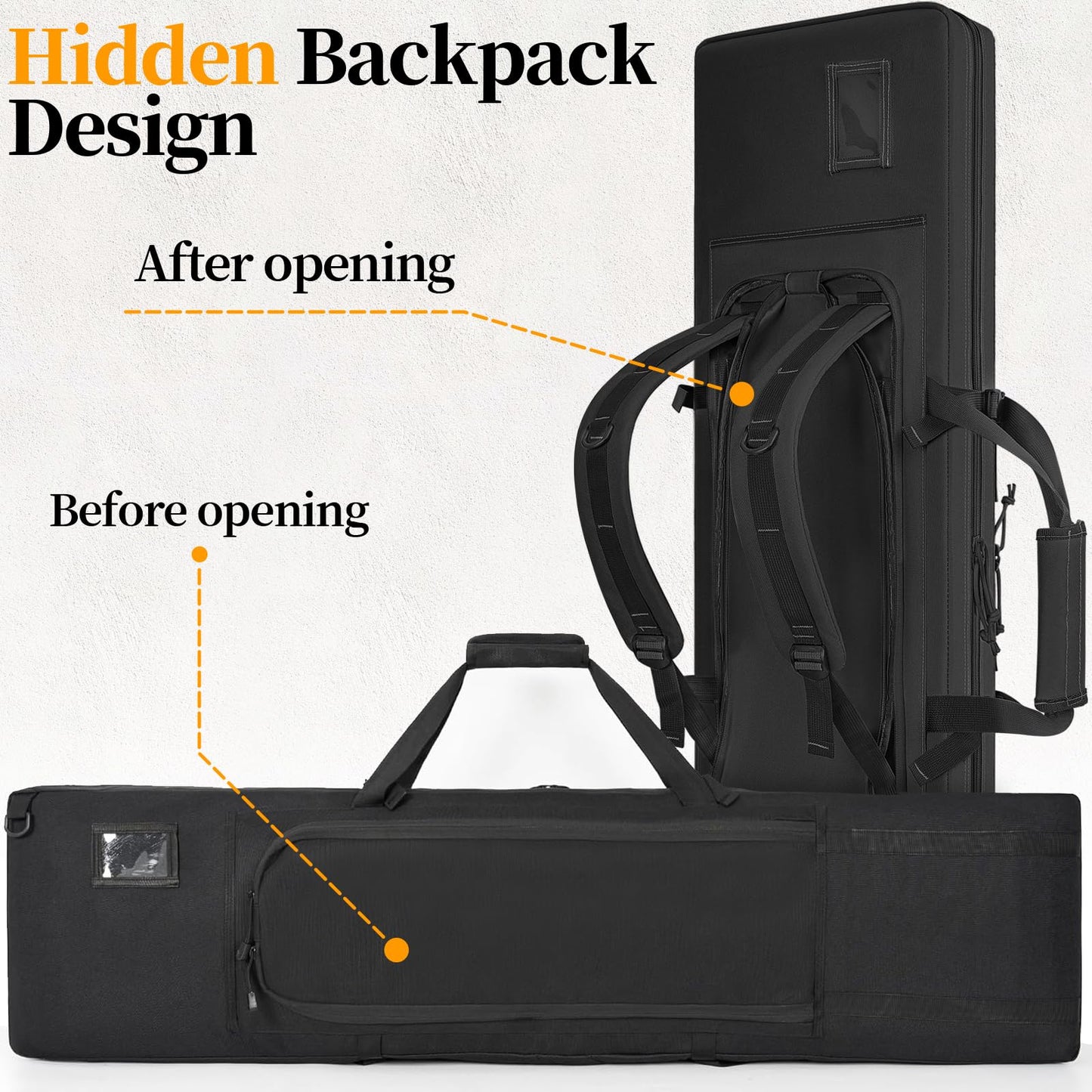 TORIBIO Double Rifle Case Gun Bag 30/34/36/42/46/48/51/55"-48" x 12" Black