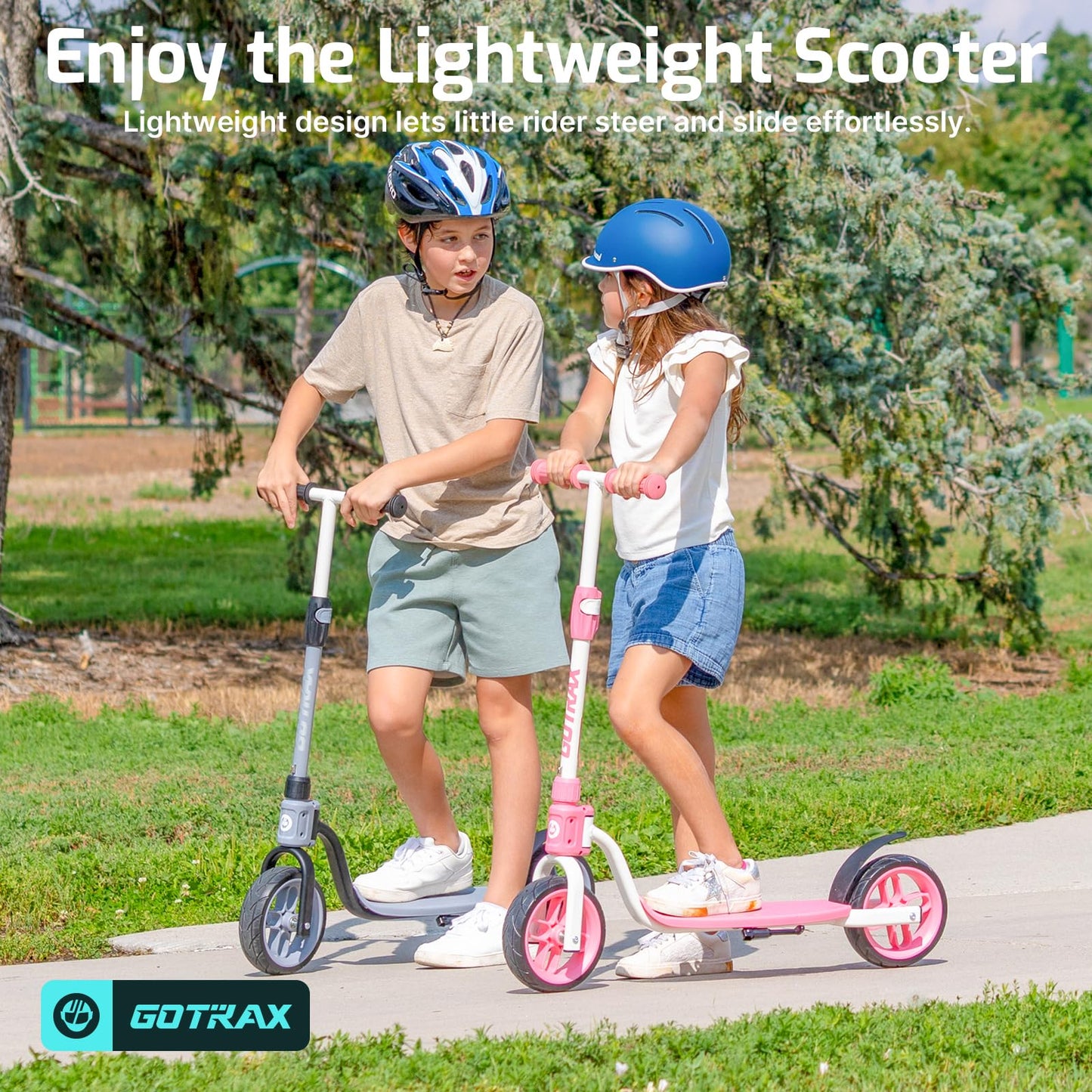 Gotrax KS8 Kick Scooter for Kids 5+, Large 8" Wheels and Height Adjustable Handlebar, Sturdy Wide Deck & Rear Brake, Detachable for Easy Storage, 2 Wheels Kids Scooter, Gift for Boys & Girl, Blue