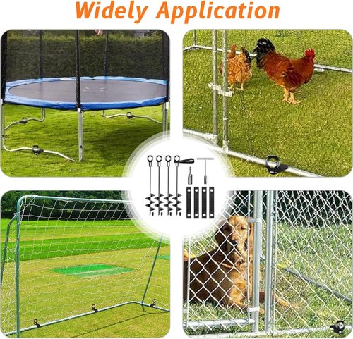 Fabulas Ground Anchors - Heavy-Duty 16-Inch Trampoline Stakes | High Wind Tie Down Kit (4 Pack)