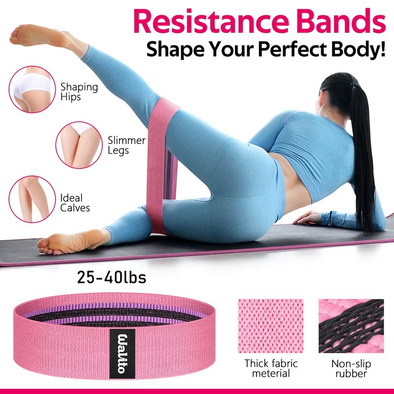 WALITO 8Pcs Barbell Pad Set for Hip Thrust - Squat Pad,Gym Accessories for Women with Bar Bad,Bench Press, with Gym Ankle Straps,Resistance Bands for Working Out,Lifting Strap,Carry Bag