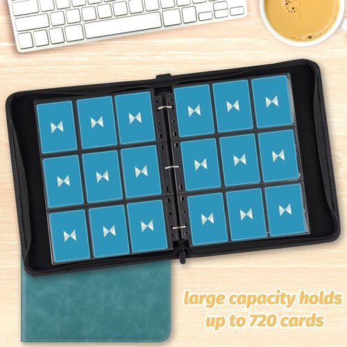 GERMUN 720 Card Binder - Premium 9 Pocket Double-Sided Album for MTG, TCG & Sports Cards | Lake Blue
