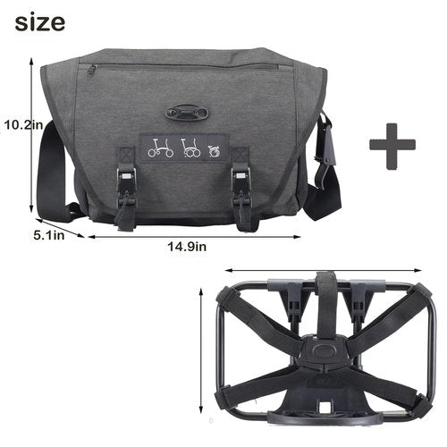CREATOR Brompton Handlebar Bag, with Shoulder Strap Bag for Brompton Folding Bike, Bicycle Frame Bag with Rack for Commuting