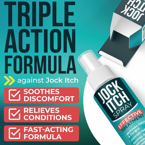Jock Itch Spray - Antifungal Relief for Itchy Skin | Soothes Groin & Inner Thighs | Fast Absorption