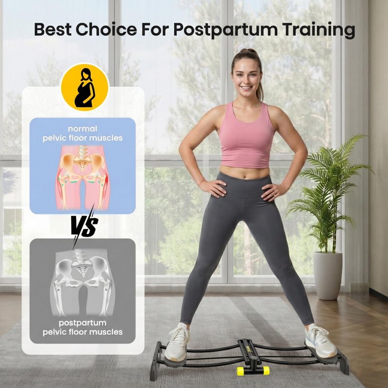 ZIWWVY Ski Trainer, Simulated Ski Machine, Adjustable Resistance Bands Machine Exercise Equipment for Leg Pelvic Floor Muscle Workout, Fun Cardio Fitness Equipment for Home Full Body Workout