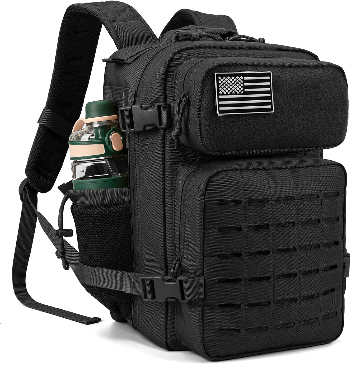 QT&QY Military Tactical Backpack - 25L/45L Molle Daypack for Men | Hiking Rucksack with Bottle Holder