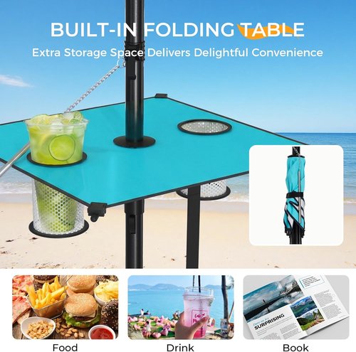 HOMEDEMO 7FT Portable Beach Umbrella - Lightweight Sun Protection for Outdoor Events