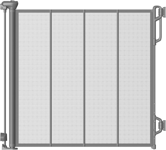 Retractable Baby Gate - Reinforced Mesh Child Safety Gate for Doorways & Stairs, 33.5" Tall, Fits Openings up to 55" - Gray