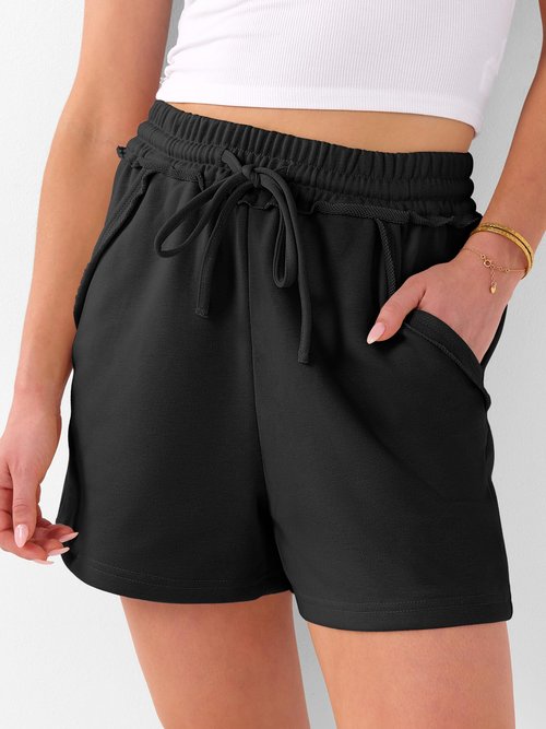ANRABESS Womens Sweat Shorts Summer Casual Loose Athletic Workout Drawstring Comfy Running Shorts Beach Vacation Clothes Black M