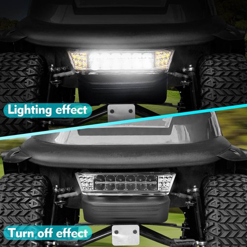 Nuojinsi Golf Cart LED Head Light with Bumper Replacement for Club Car Precedent 2004-UP Electric Golf Carts Front Replace Head Light 12V