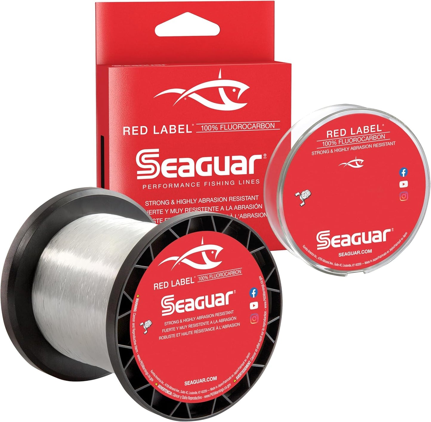 Seaguar Red Label Fishing Line - 100% Fluorocarbon for Power Baits & Heavy-Duty Use | Clear, Multiple Sizes