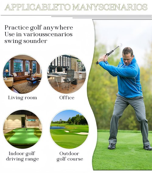 IEKEODI Retractable Golf Swing Trainer with Arm Band Click Stick Golf Trainer, Right-Handed Training Aid Chipping and Hitting,Portable for All Golfers Indoor/Outdoor Practice (Gifts for Golfers)