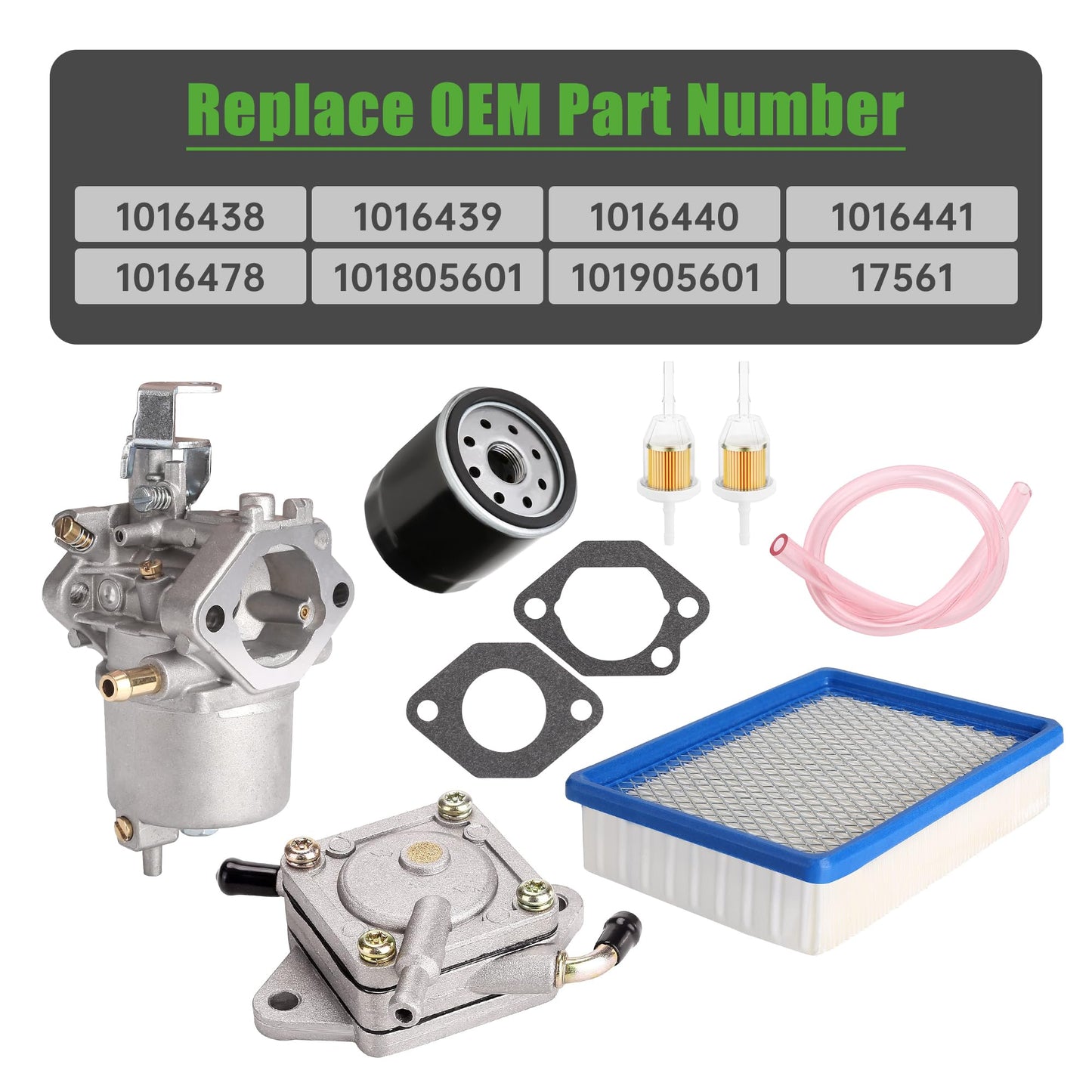 10L0L Golf Cart Carburetor Fuel Pump Tune Up Kit for Club Car DS Precedent Carryall FE290 Gas Engine 1992-Up | Replaces OEM 101805601 101905601 1016438 1016439 1016440 1016441 1016478 17561