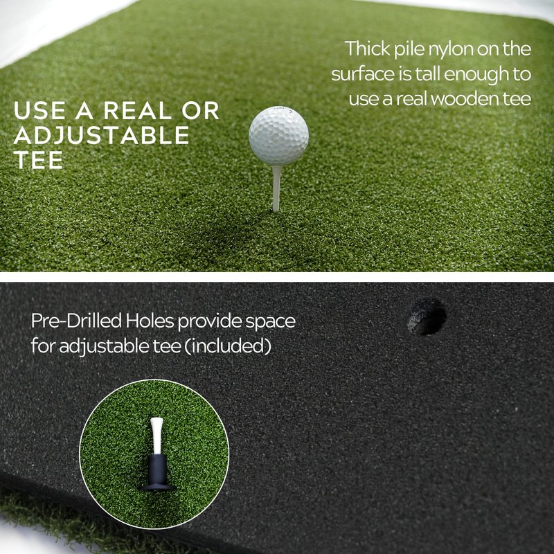 The Original Country Club Elite® by Real Feel Golf Mats® 1' X 3' Hitting Strip| Heavy Duty Commercial Practice Mat | Accepts A Real Tee | Swing Down and Through | Indoor/Outdoor