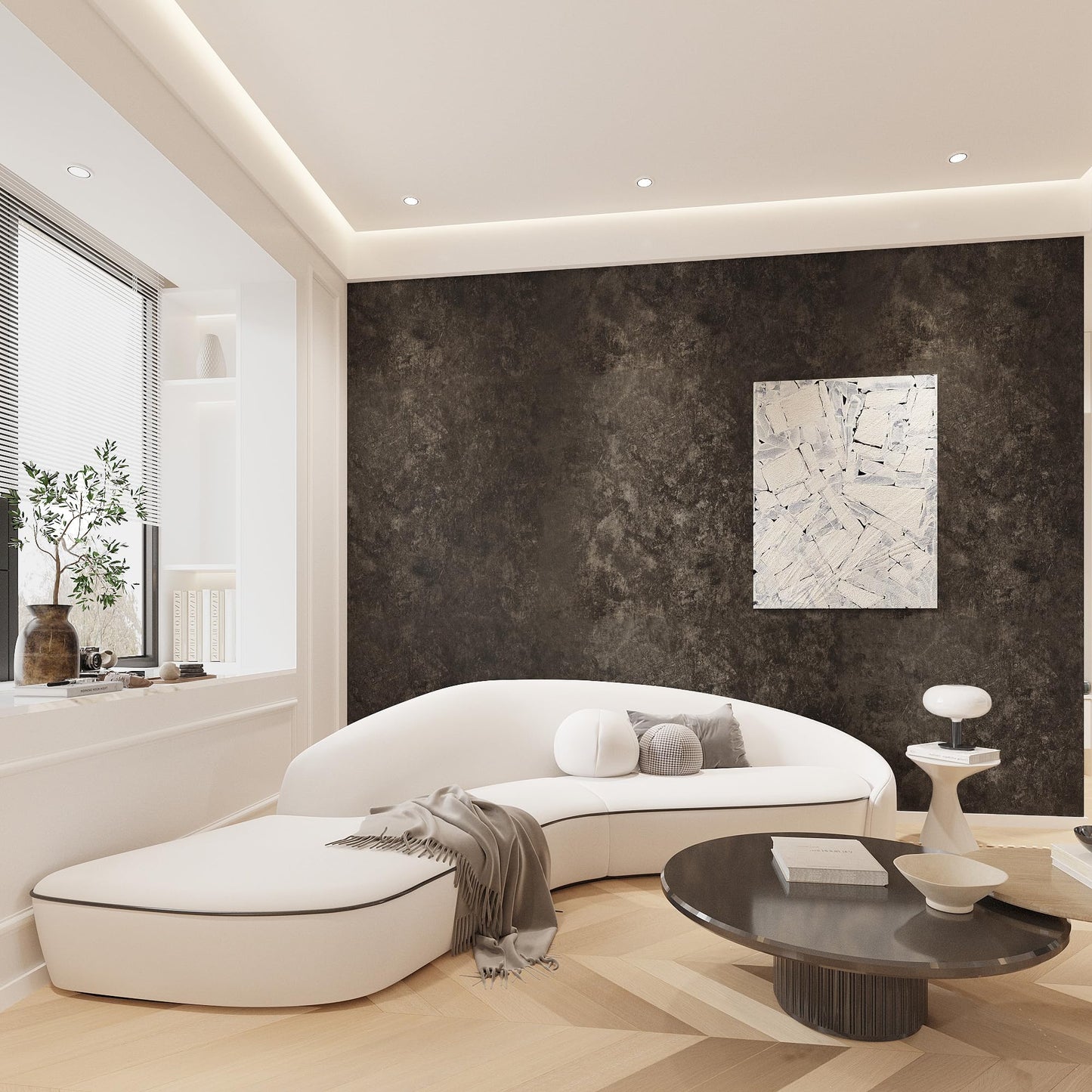 3yecao 16"×118" Thick Dark Tan Grey Concrete Wallpaper Peel and Stick Glossy Charcoal Gray Concrete Contact Paper Vinyl Adhesive Waterproof Brown Taupe Cement Stickers for Countertops Kitchen Walls