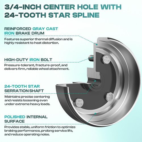 DRIVE UP Golf Cart Brake Drum Hub Assembly for EZGO TXT Electric 1982-Up Models Replaces OEM 19186-G1, 2 Packs