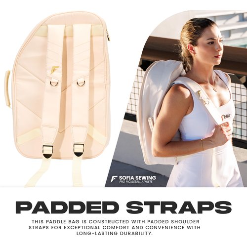 Franklin Sports Parker Pickleball Paddle Bag - (2) Paddle Bag for Pickleball Gear + Equipment - Compact with Shoulder Strap - Vanilla