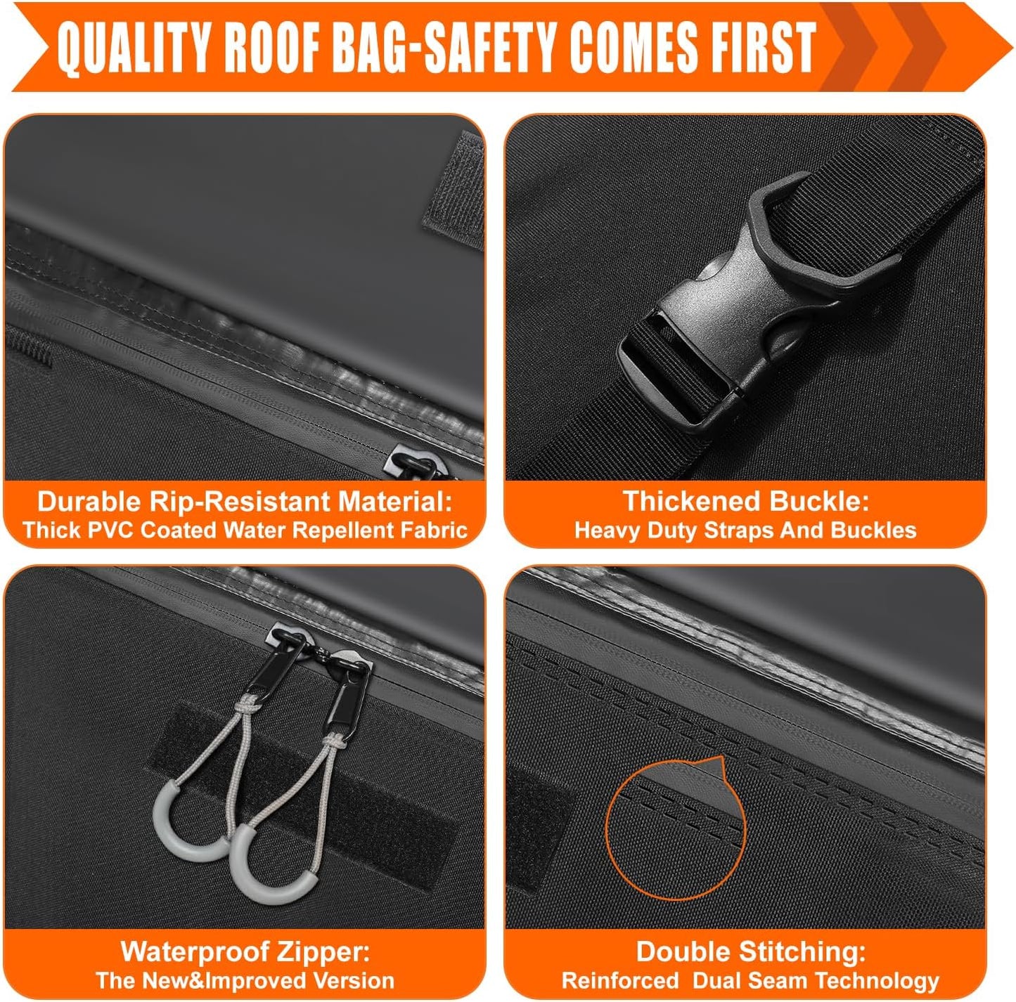 Sailnovo Rooftop Cargo Carrier - 20 Cubic Feet Waterproof Roof Bag with 6 Tie-Down Straps | Ideal for Road Trips & Camping