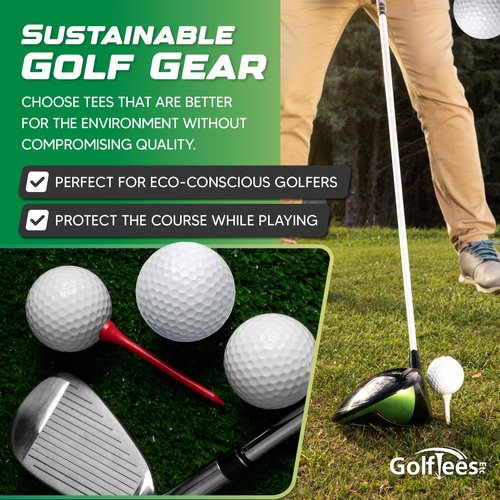 Wood Golf Tees 4" - Standard Golf Tees for Men and Women, Golf Accessories - 100 Pack (Natural)