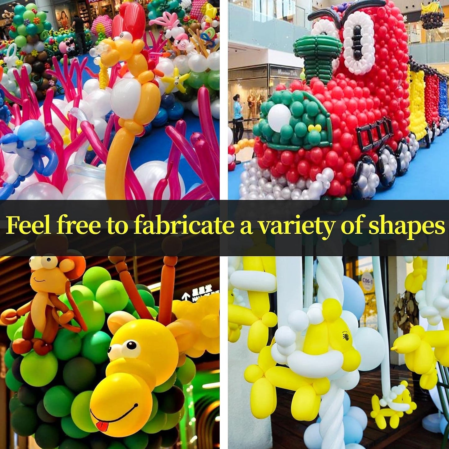 Skiennix 100Pcs Clear 260 Latex Balloons - Premium Quality for Animal Sculptures & Party Decor
