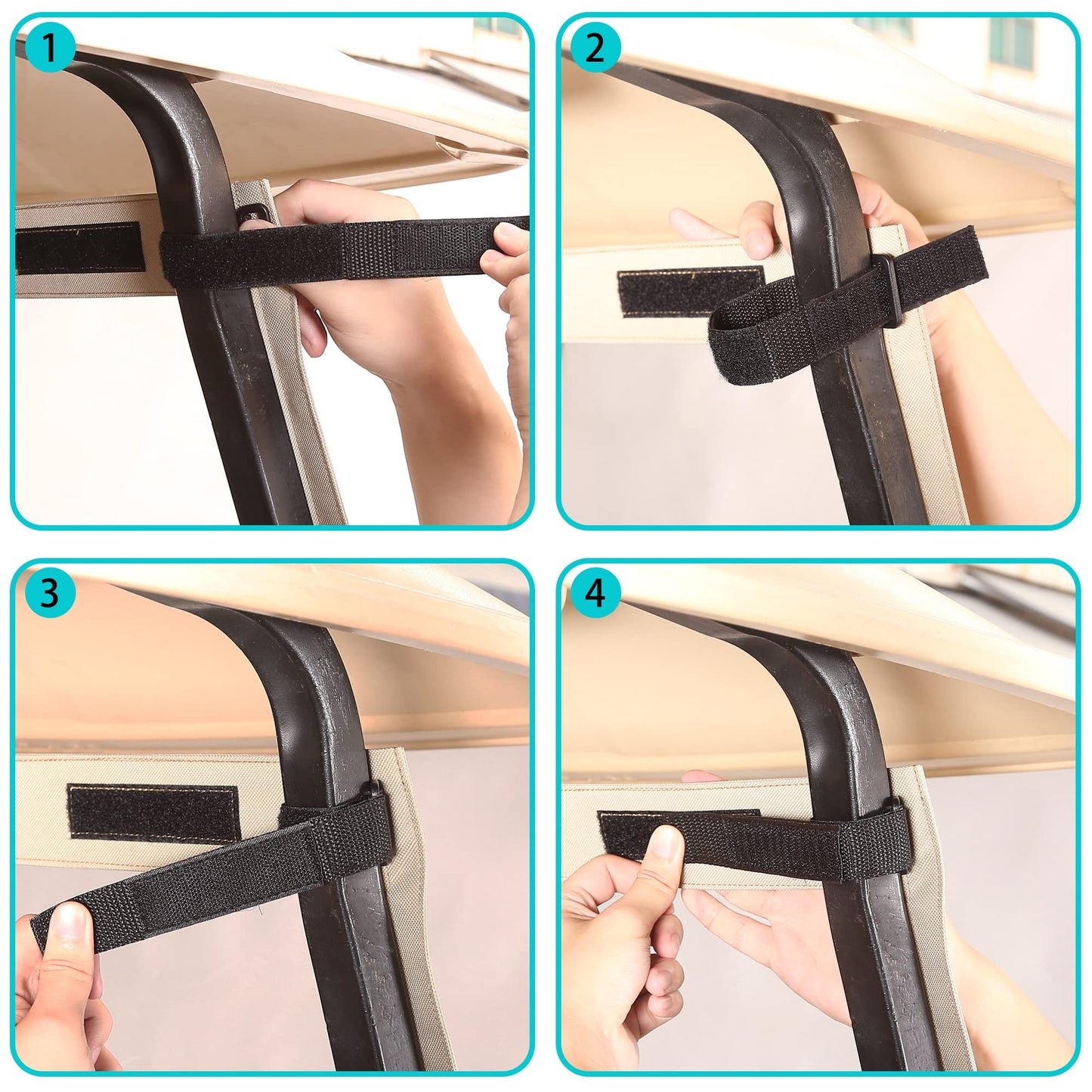 10L0L Foldable Golf Cart Windshield Film for EZGO RXV, Clear Portable Removable Plastic Windshield (Beige)