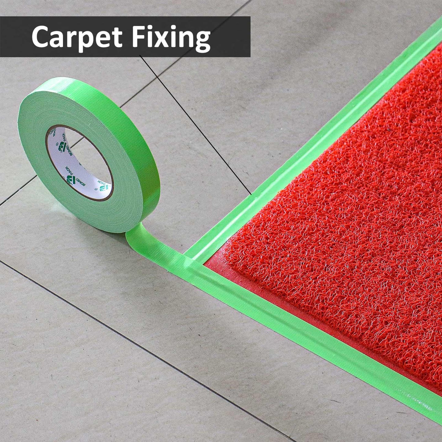 BOMEI PACK Green Duct Tape 1inch, Heavy Duty Strong Waterproof Industrial Color Duct Tape 9.0mil x 60yds for Packing and Repairing